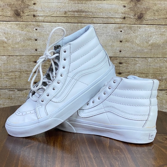 white leather vans size 6